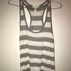 Grey and white striped tank top
